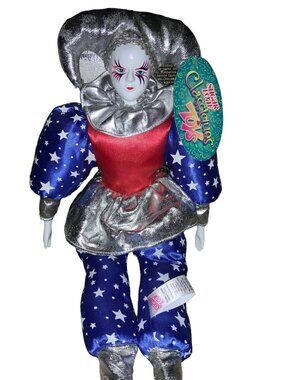 Sugar Loaf Classiques Toys Patriotic Jester Doll With Silver Hat Metallic Outfit